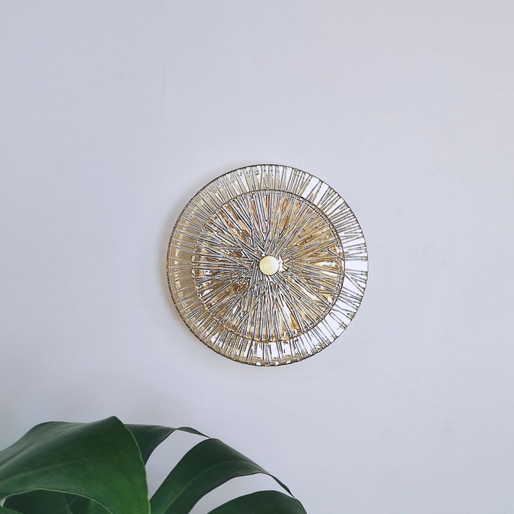Applique murale LED en métal et verre rond moderne de luxe pour salon 