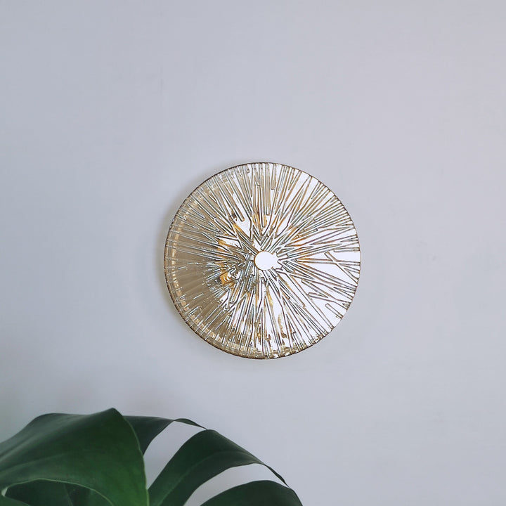 Applique murale LED en métal et verre rond moderne de luxe pour salon 