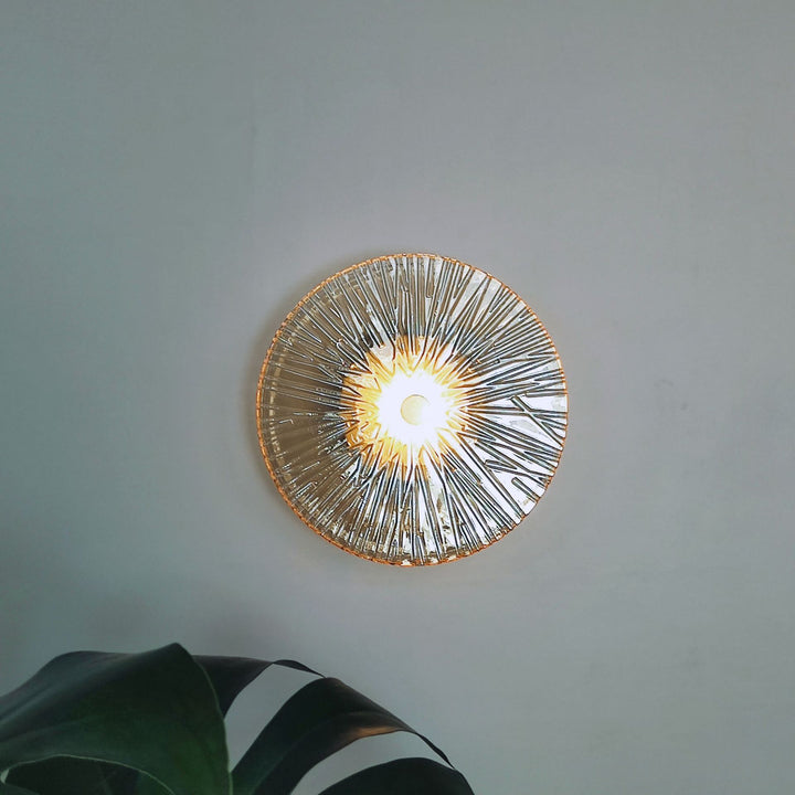 Applique murale LED en métal et verre rond moderne de luxe pour salon 