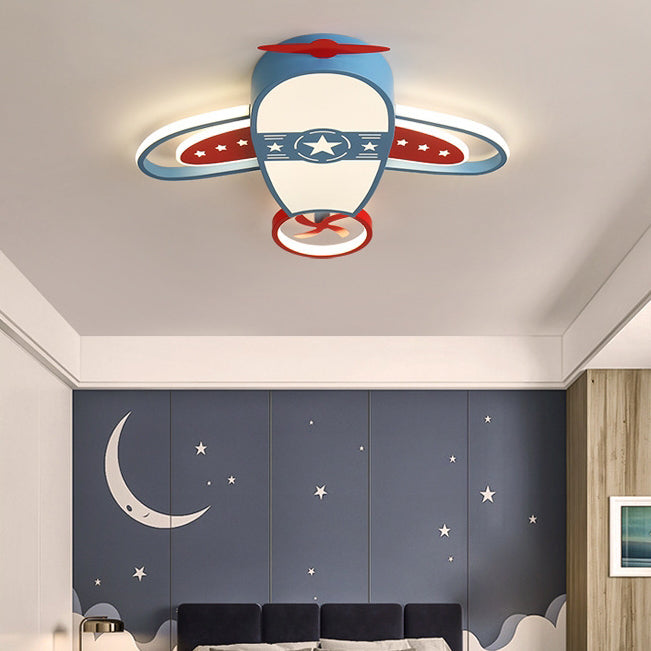 Moderne eklektische Kinderflugzeug-Acryl-LED-Deckenleuchte für das Schlafzimmer 