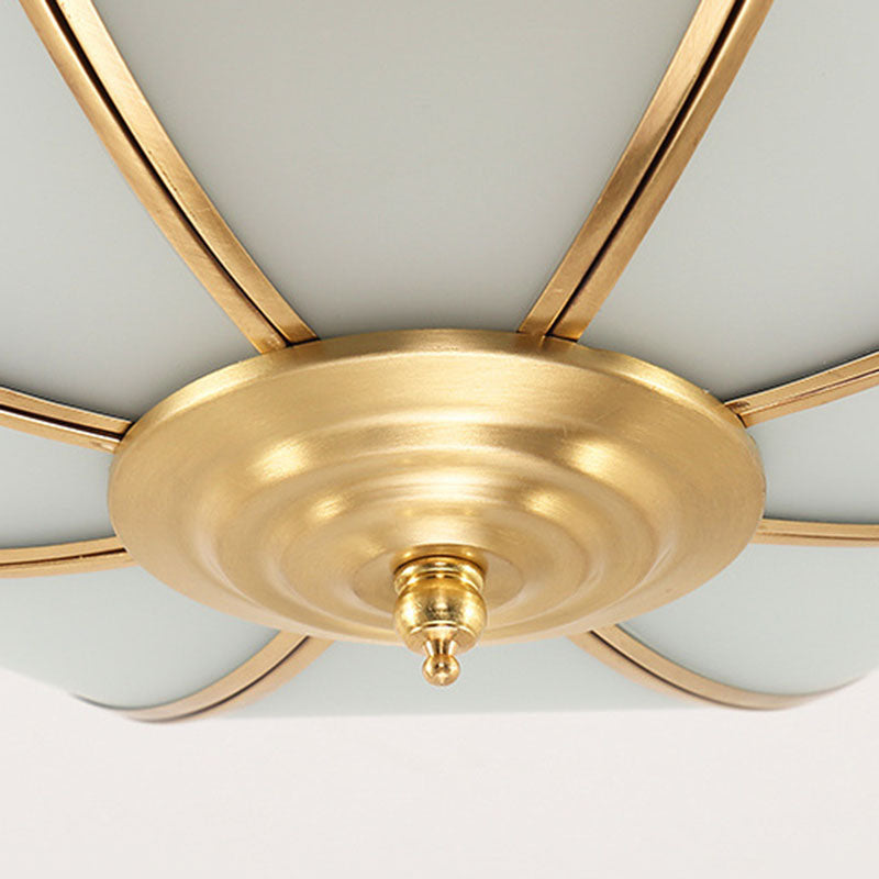 Luz de Techo Empotrada de Lujo Tradicional Octagonal de Cobre con Vidrio de 3/4/6 Luces para Sala de Estar 
