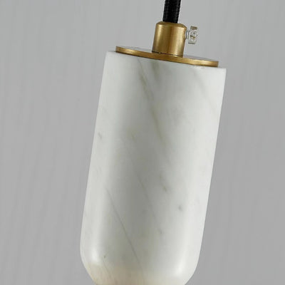 Contemporary Scandinavian Dome Copper Marble 1-Light Pendant Light For Bedroom