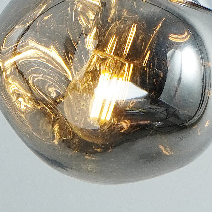 Modern Eclectic Lava Spherical Iron Acrylic 1-Light Pendant Light For Bedroom
