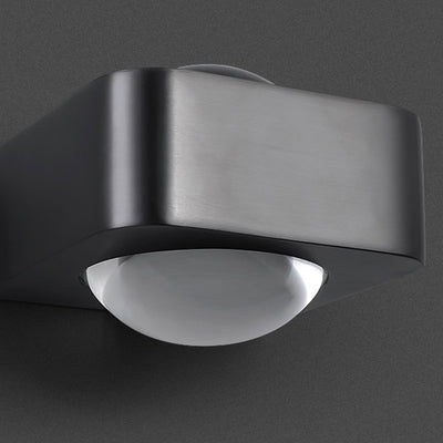 Aplique de pared LED de acero inoxidable esférico escandinavo contemporáneo con vidrio para sala de estar 