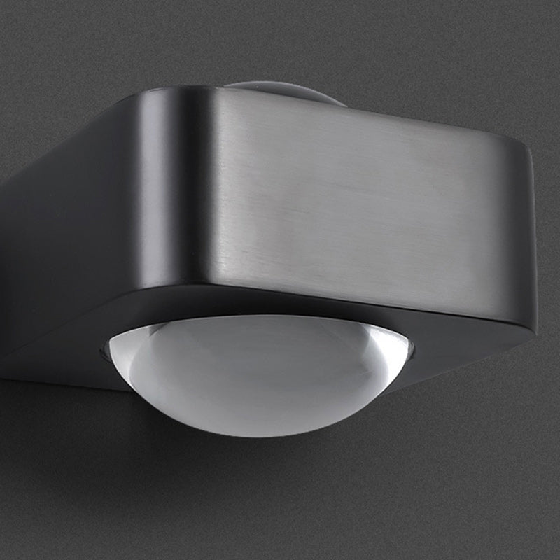 Aplique de pared LED de acero inoxidable esférico escandinavo contemporáneo con vidrio para sala de estar 
