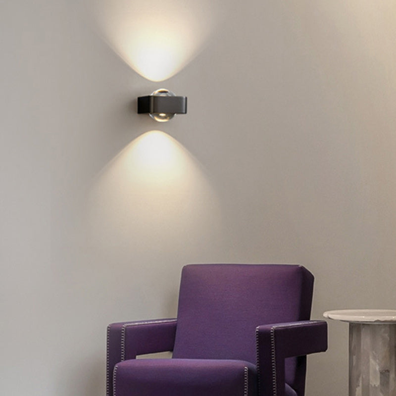 Aplique de pared LED de acero inoxidable esférico escandinavo contemporáneo con vidrio para sala de estar 
