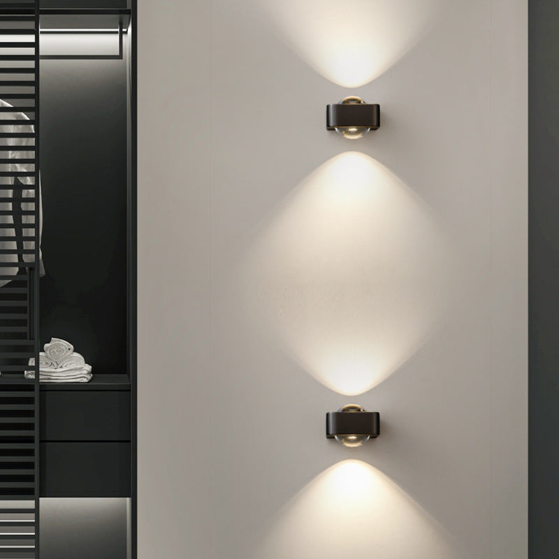 Aplique de pared LED de acero inoxidable esférico escandinavo contemporáneo con vidrio para sala de estar 