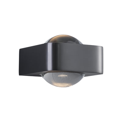 Aplique de pared LED de acero inoxidable esférico escandinavo contemporáneo con vidrio para sala de estar 