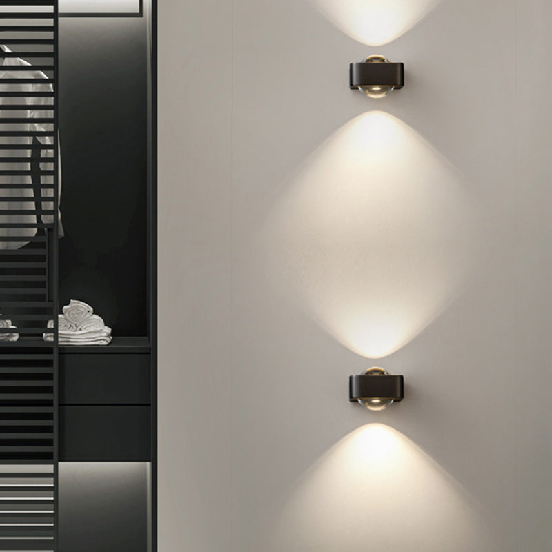 Aplique de pared LED de acero inoxidable esférico escandinavo contemporáneo con vidrio para sala de estar 