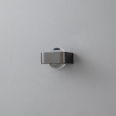 Aplique de pared LED de acero inoxidable esférico escandinavo contemporáneo con vidrio para sala de estar 