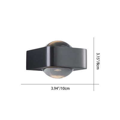 Aplique de pared LED de acero inoxidable esférico escandinavo contemporáneo con vidrio para sala de estar 