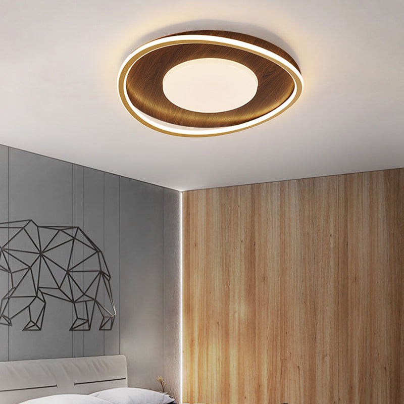 Contemporary Scandinavian Round Iron Aluminum Acrylic LED Flush Mount Ceiling Light For Bedroom