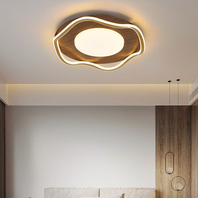 Contemporary Scandinavian Round Iron Aluminum Acrylic LED Flush Mount Ceiling Light For Bedroom
