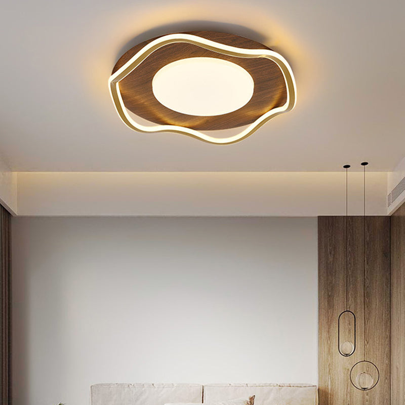 Contemporary Scandinavian Round Iron Aluminum Acrylic LED Flush Mount Ceiling Light For Bedroom