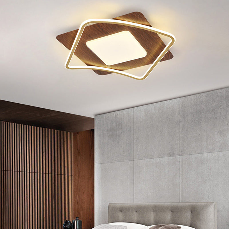 Contemporary Scandinavian Round Iron Aluminum Acrylic LED Flush Mount Ceiling Light For Bedroom