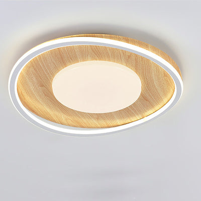 Contemporary Scandinavian Round Iron Aluminum Acrylic LED Flush Mount Ceiling Light For Bedroom