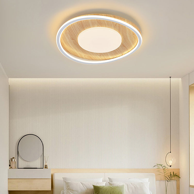 Contemporary Scandinavian Round Iron Aluminum Acrylic LED Flush Mount Ceiling Light For Bedroom