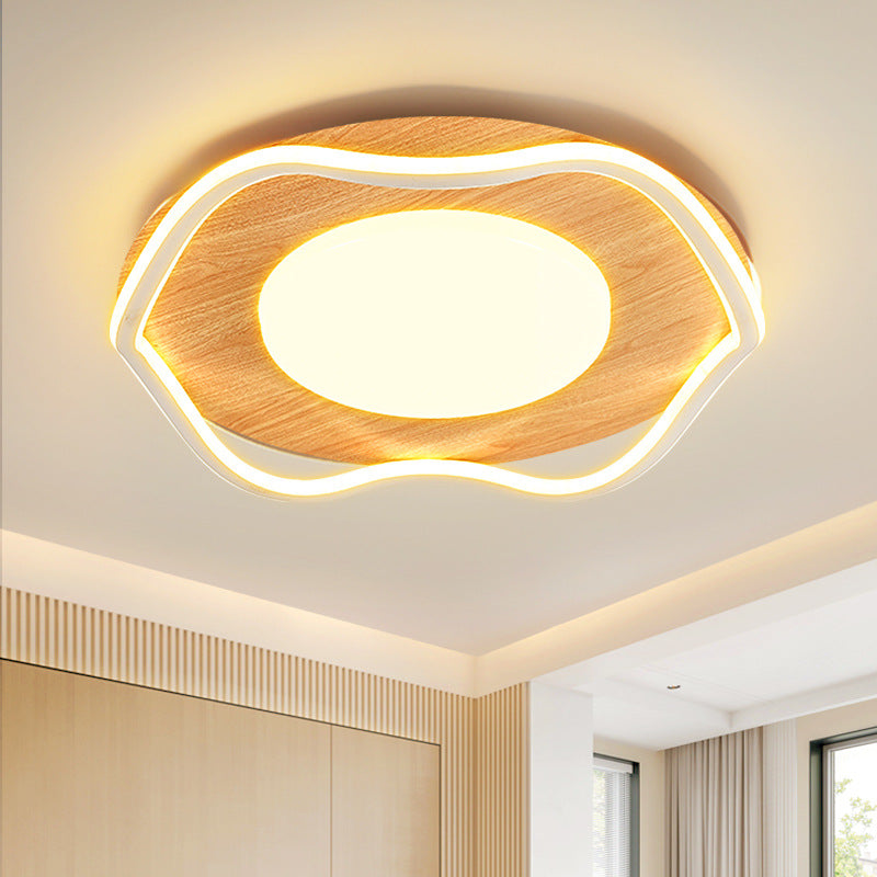 Contemporary Scandinavian Round Iron Aluminum Acrylic LED Flush Mount Ceiling Light For Bedroom