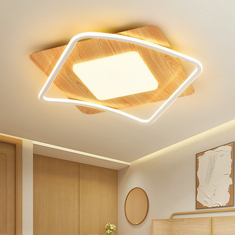 Contemporary Scandinavian Round Iron Aluminum Acrylic LED Flush Mount Ceiling Light For Bedroom