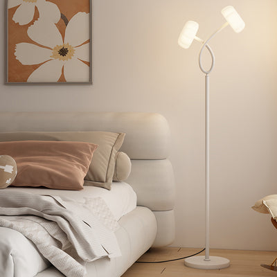 مصباح أرضي LED معاصر من الحديد والبلاستيك بتصميم زهرة اسكندنافية لغرفة المعيشة 