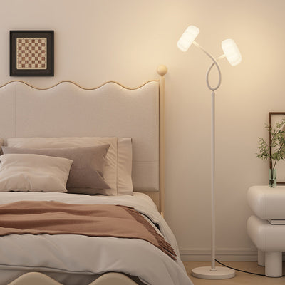 مصباح أرضي LED معاصر من الحديد والبلاستيك بتصميم زهرة اسكندنافية لغرفة المعيشة 