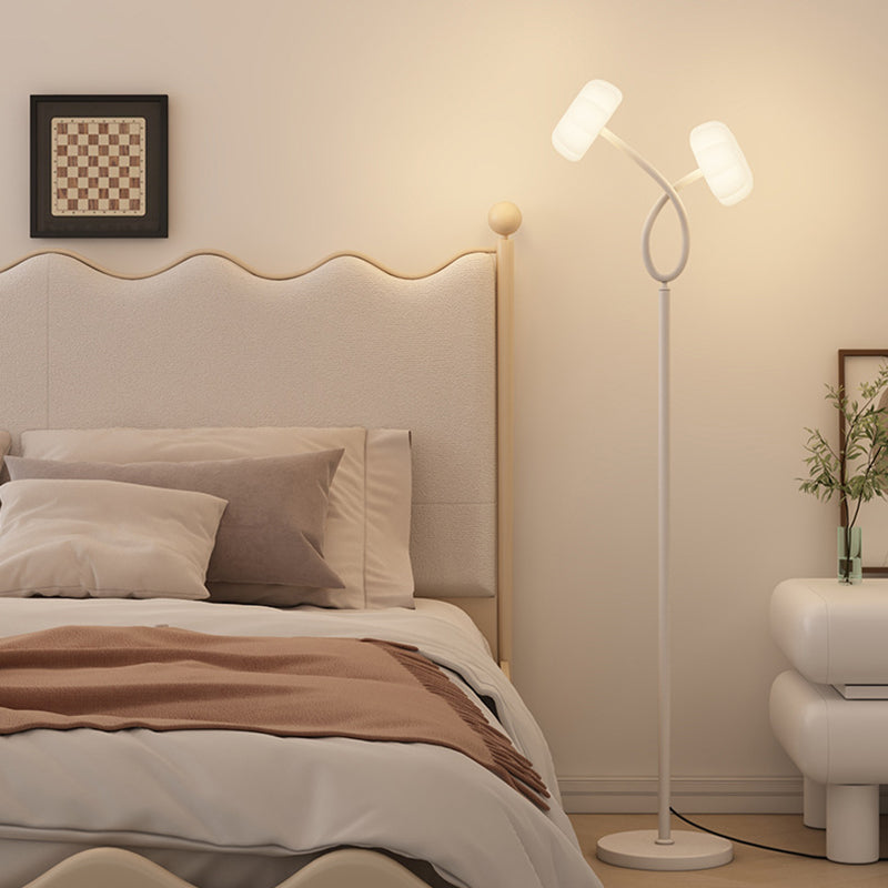 مصباح أرضي LED معاصر من الحديد والبلاستيك بتصميم زهرة اسكندنافية لغرفة المعيشة 