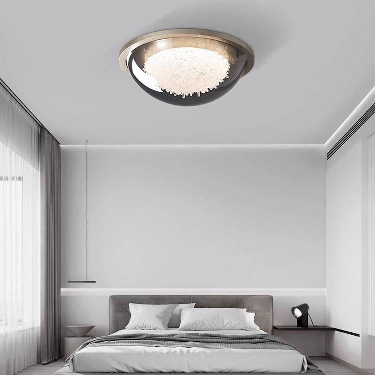 Moderne eklektische Kuppel Metall Platin LED-Deckenleuchte für das Schlafzimmer 