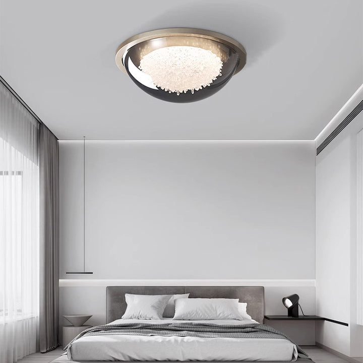 Moderne eklektische Kuppel Metall Platin LED-Deckenleuchte für das Schlafzimmer 
