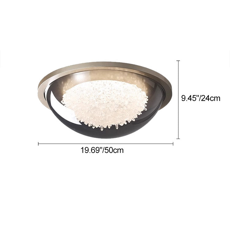 Moderne eklektische Kuppel Metall Platin LED-Deckenleuchte für das Schlafzimmer 