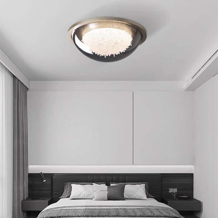 Moderne eklektische Kuppel Metall Platin LED-Deckenleuchte für das Schlafzimmer 