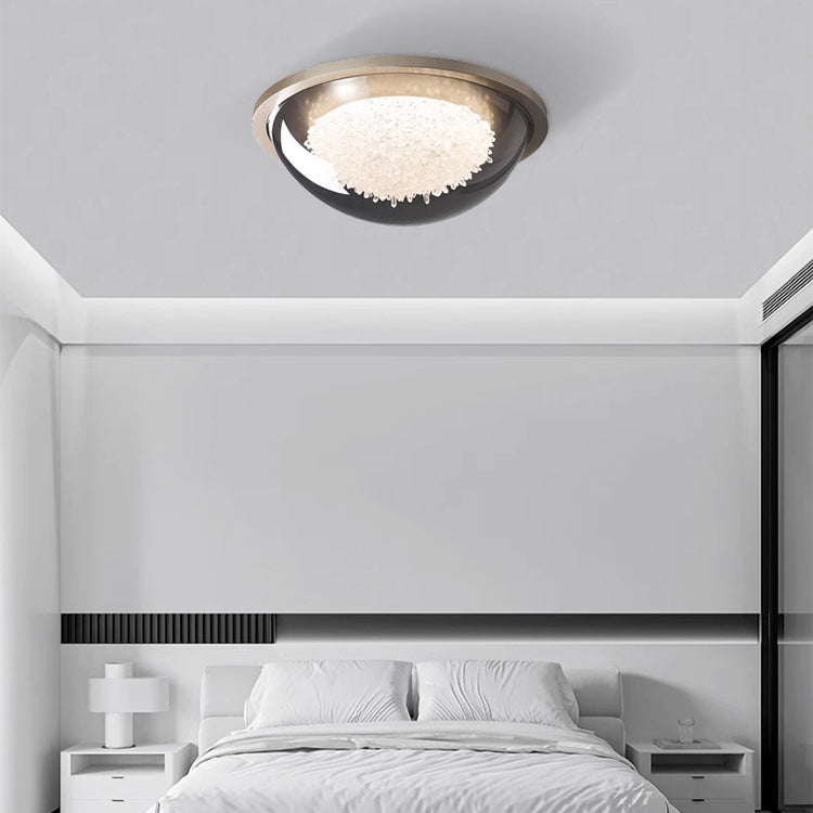 Moderne eklektische Kuppel Metall Platin LED-Deckenleuchte für das Schlafzimmer 