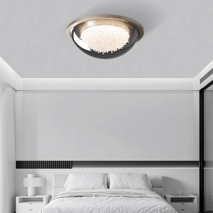 Moderne eklektische Kuppel Metall Platin LED-Deckenleuchte für das Schlafzimmer 