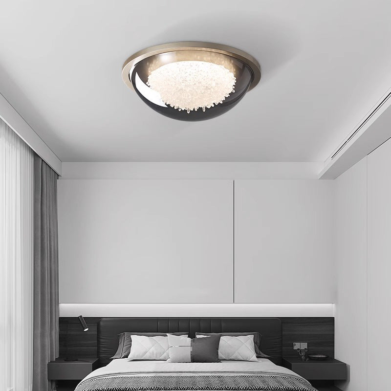 Moderne eklektische Kuppel Metall Platin LED-Deckenleuchte für das Schlafzimmer 