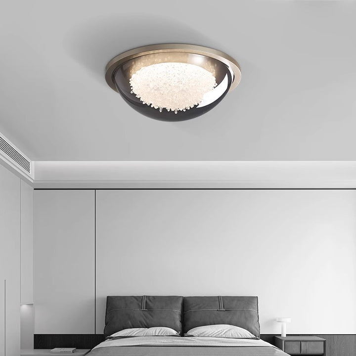 Moderne eklektische Kuppel Metall Platin LED-Deckenleuchte für das Schlafzimmer 