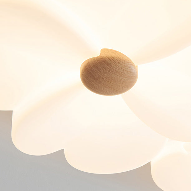 Plafonnier LED en acrylique avec structure en fer et motif de fleurs créatives contemporaines pour salon 