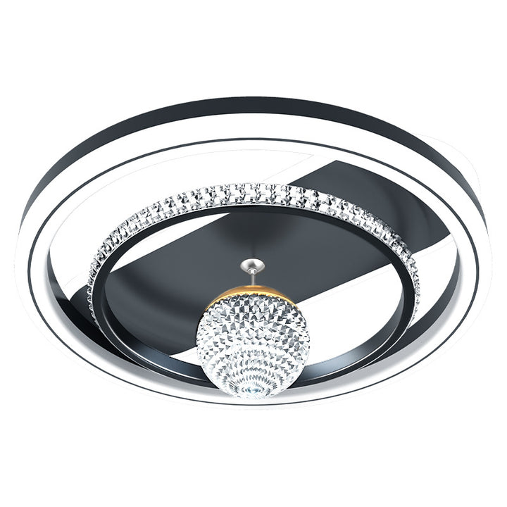 Modern Eclectic Round Iron Acrylic LED Flush Mount Ceiling Light For Living Room