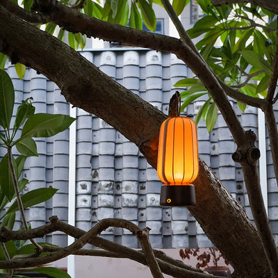 Lampe de table LED en bois massif et tissu avec lanterne chinoise traditionnelle pour chambre 