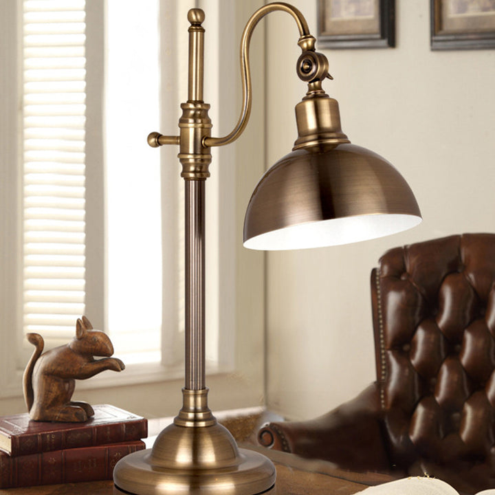 Lampe de table contemporaine en fer à dôme industriel 1 lumière pour chambre 