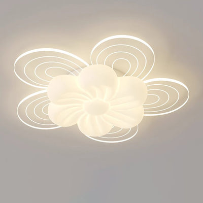 ضوء سقف شبه متدفق LED من الأكريليك المعدني على شكل زهرة بتصميم بسيط وحديث لغرفة النوم 