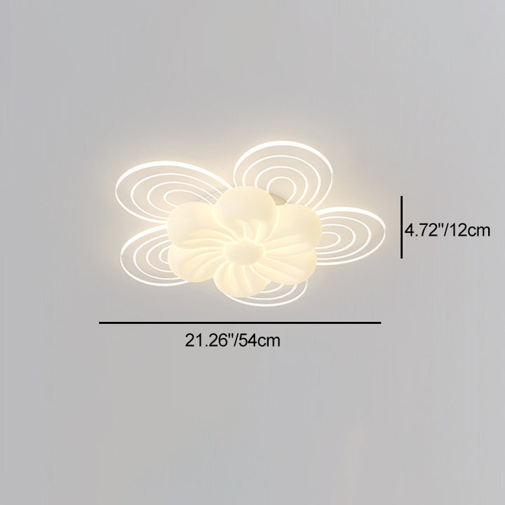 Modern Simplicity Flower Metal Acrylic LED Semi-Flush Mount Ceiling Light For Bedroom