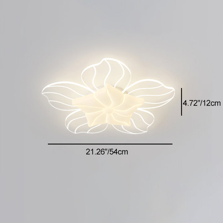 ضوء سقف شبه متدفق LED من الأكريليك المعدني على شكل زهرة بتصميم بسيط وحديث لغرفة النوم 