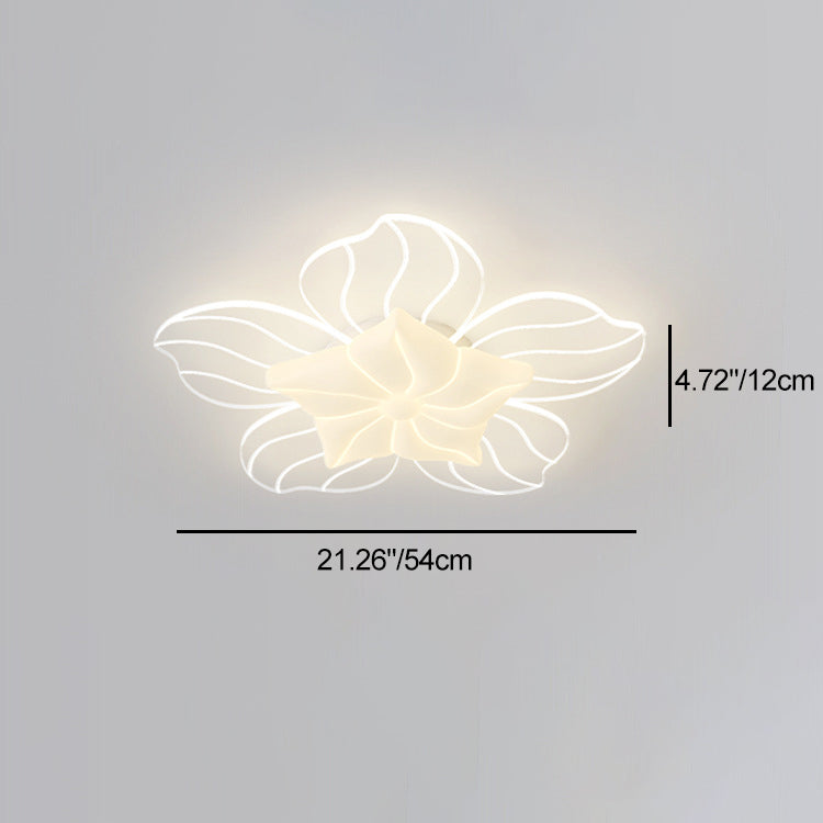 ضوء سقف شبه متدفق LED من الأكريليك المعدني على شكل زهرة بتصميم بسيط وحديث لغرفة النوم 