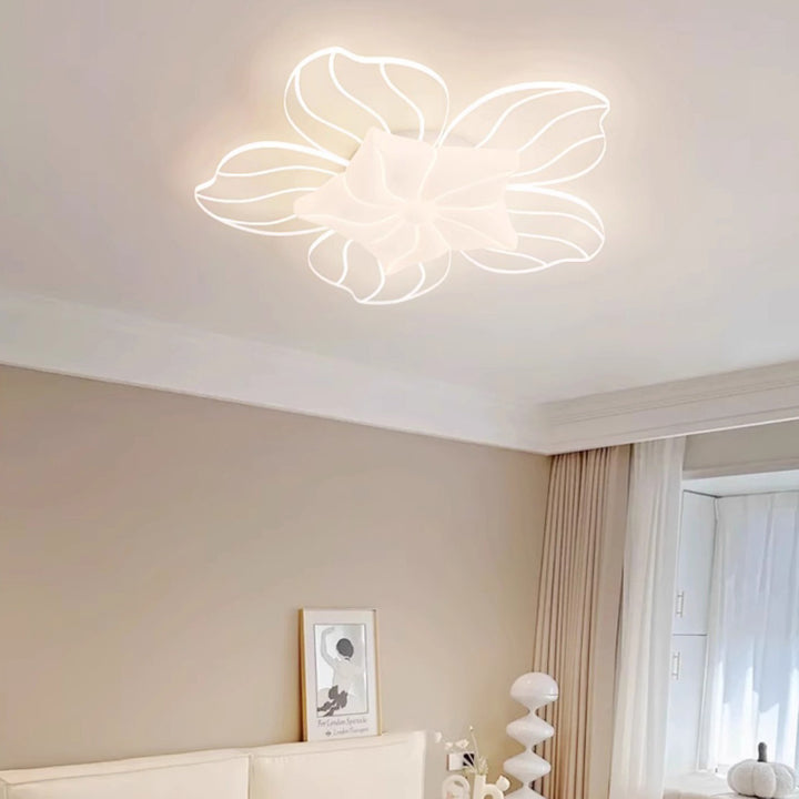 Modern Simplicity Flower Metal Acrylic LED Semi-Flush Mount Ceiling Light For Bedroom