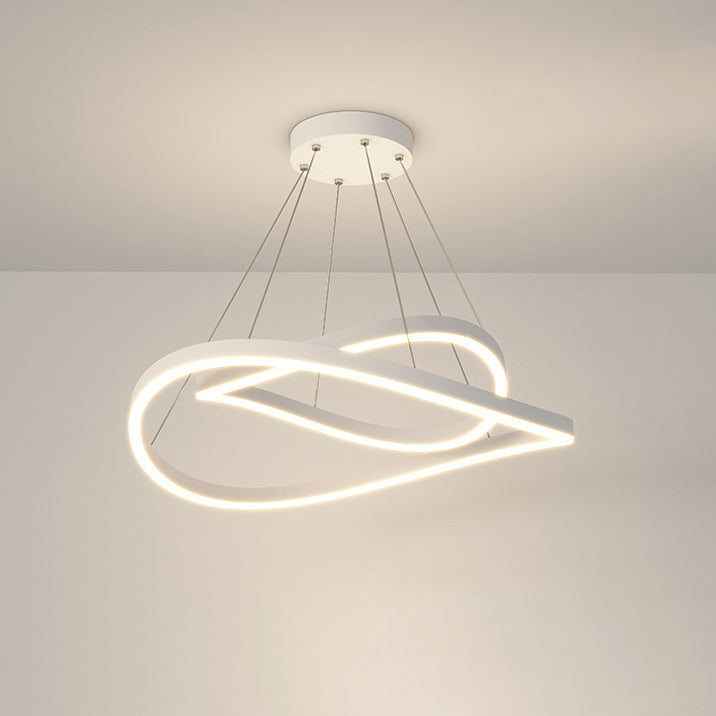 Contemporary Creative Curve Iron Aluminum LED Chandelier For Bedroom