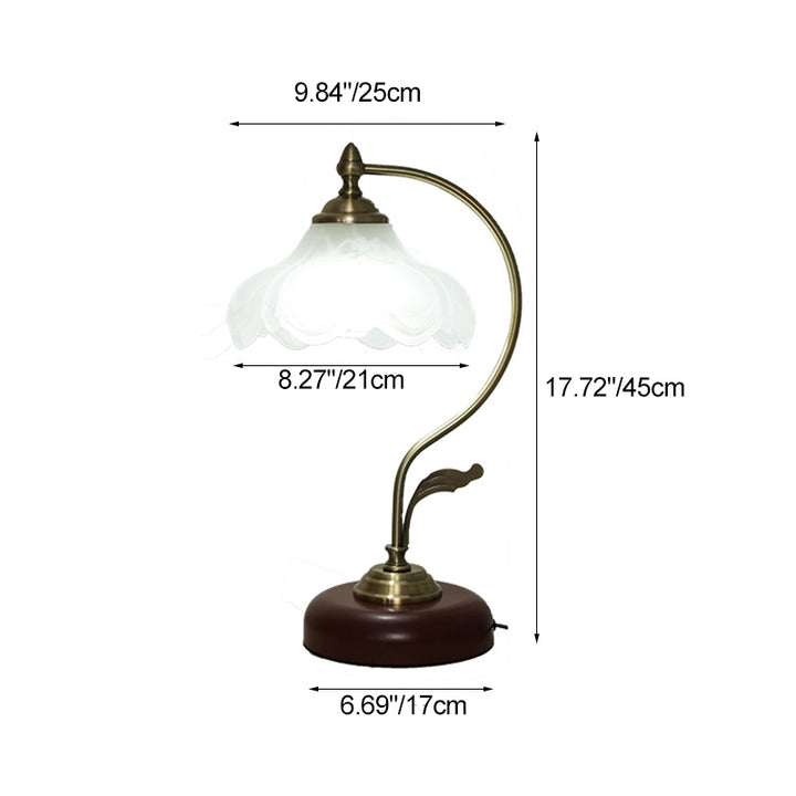 Lampe de table moderne en fer et verre à une lumière pour chambre à coucher de style milieu du siècle 