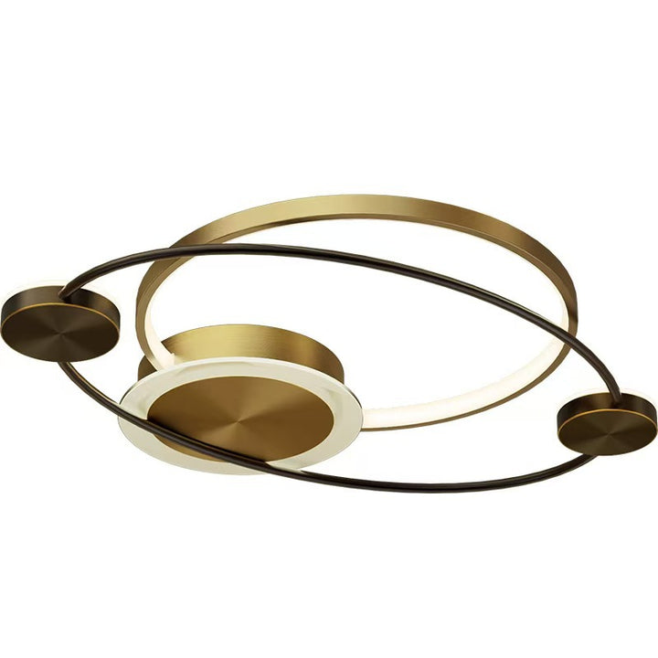 Moderne eklektische Sternring-Kupfer-LED-Deckenleuchte für das Schlafzimmer 