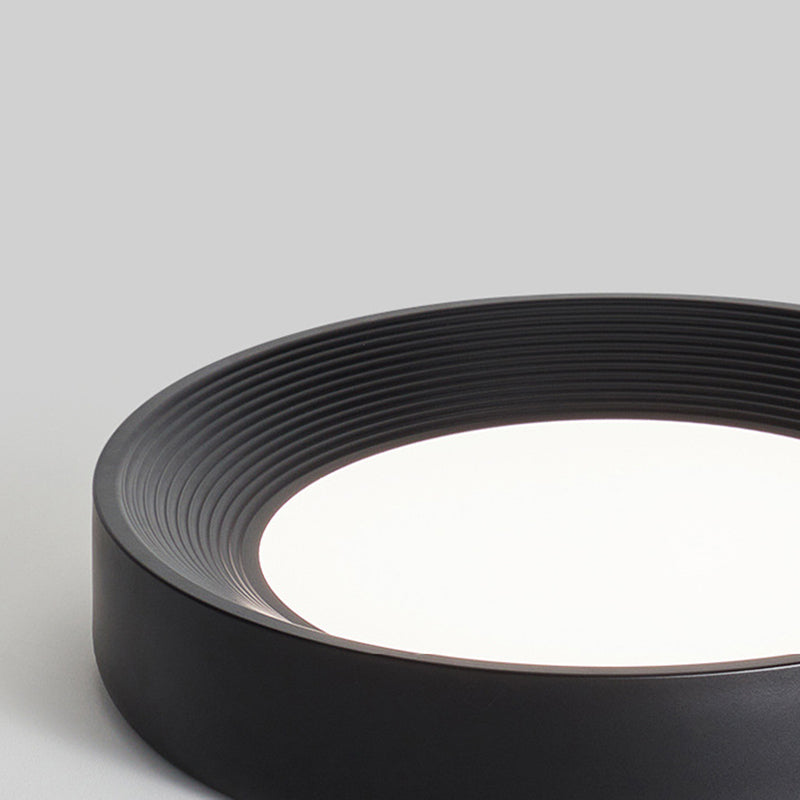 Modern Minimalist Cylinder Iron Acrylic LED Flush Mount Ceiling Light For Bedroom