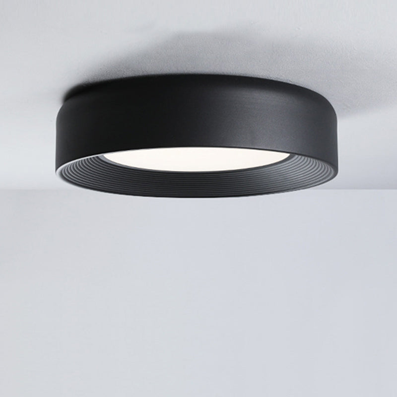 Modern Minimalist Cylinder Iron Acrylic LED Flush Mount Ceiling Light For Bedroom