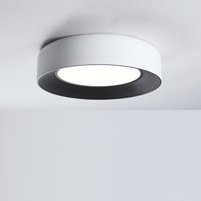 Modern Minimalist Cylinder Iron Acrylic LED Flush Mount Ceiling Light For Bedroom
