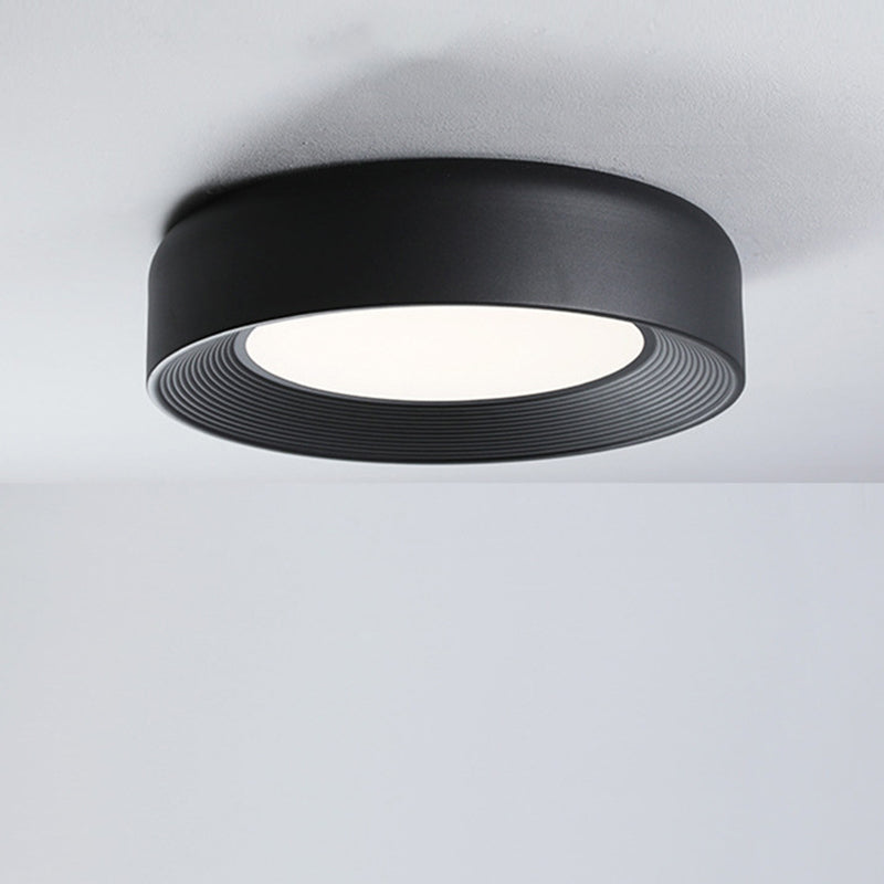 Modern Minimalist Cylinder Iron Acrylic LED Flush Mount Ceiling Light For Bedroom